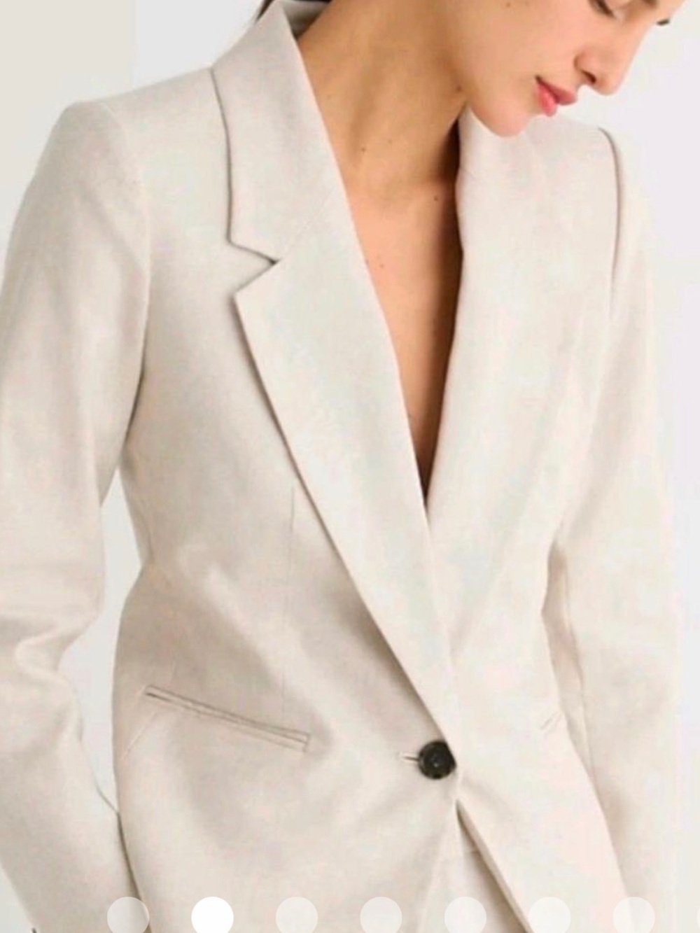 J. Crew Cream Single-Button Tailored Blazer